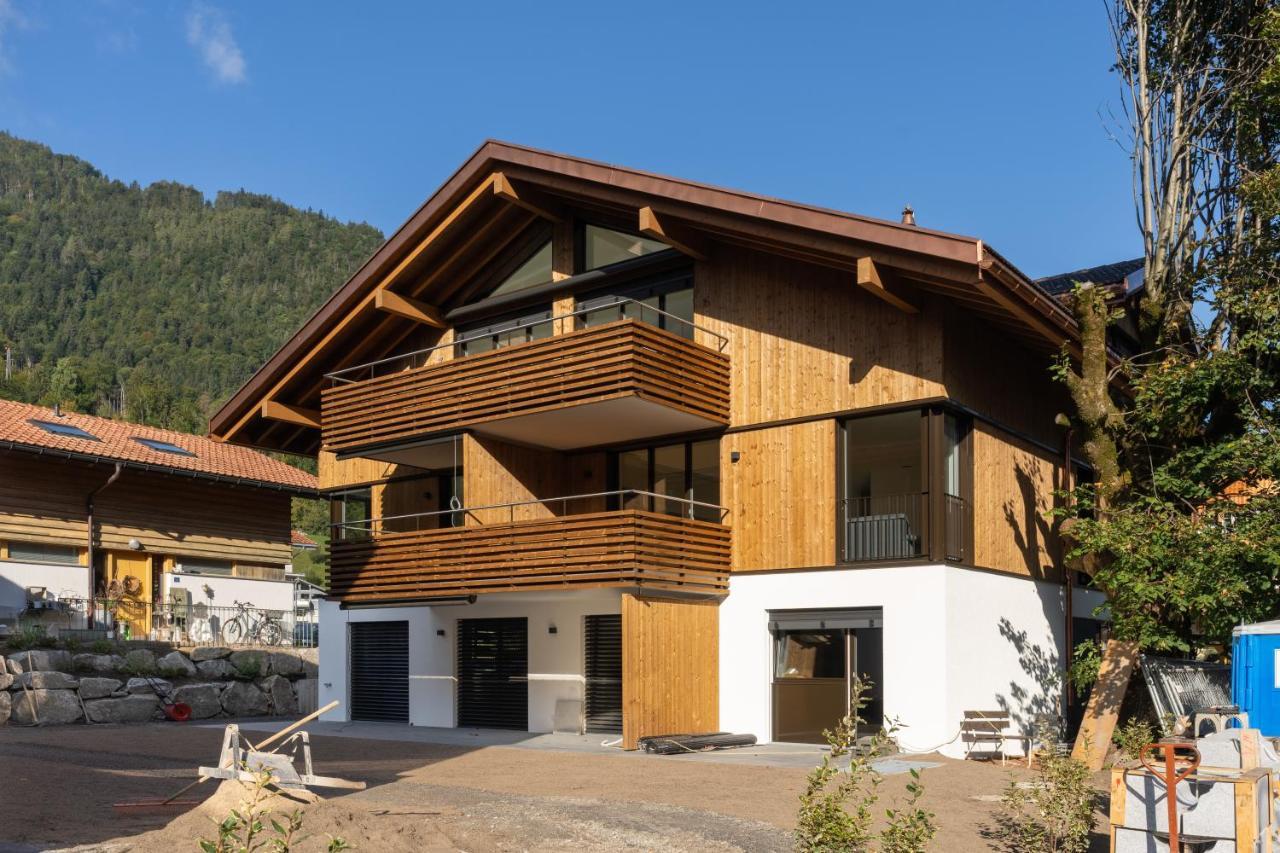 Moderne Neubauwohnung In Wilderswil Bagian luar foto